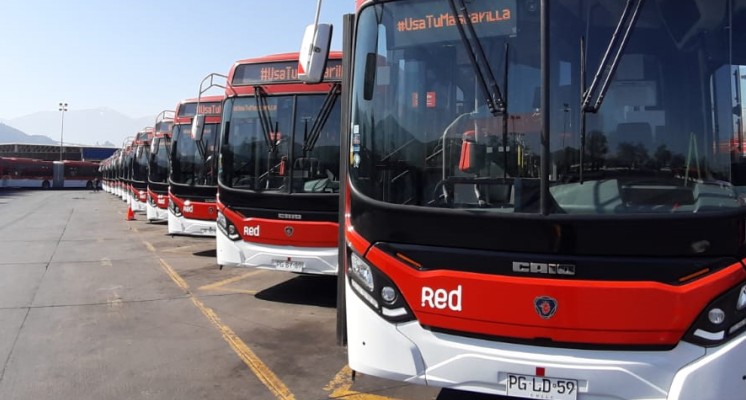 Flota de buses RED Transantiago con tecnología MIPS a bordo